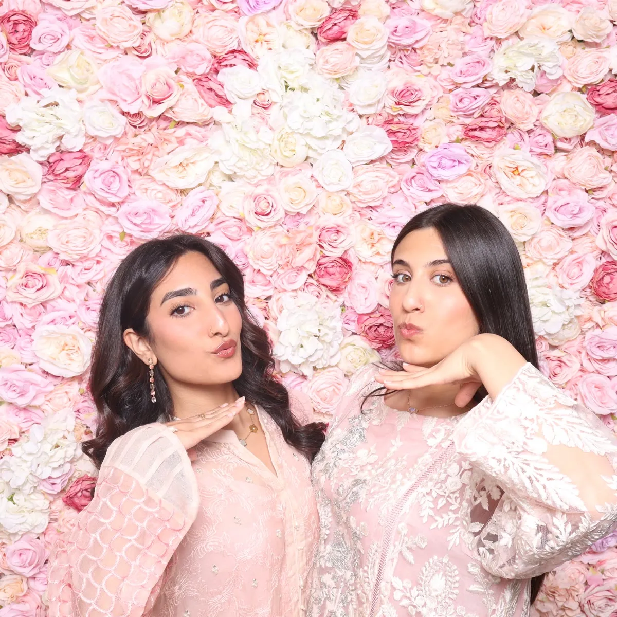 Clutch City luxury booth floral backdrop at Houston reception